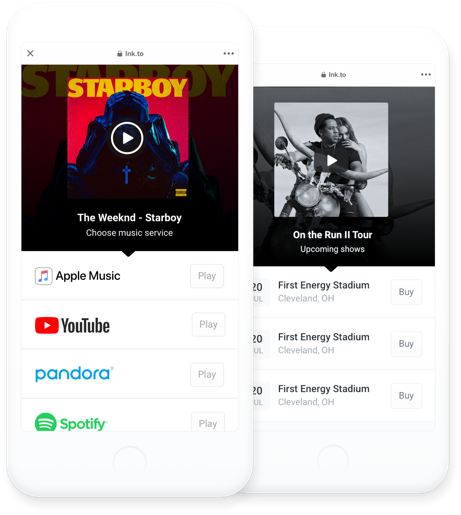 Linkfire landing page